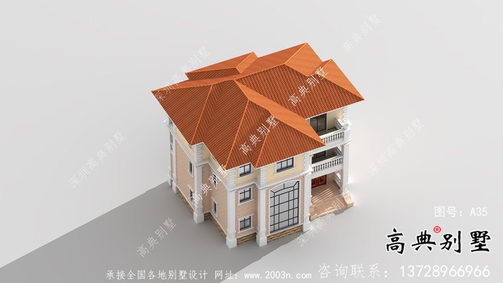 简单欧式三层农村别墅设计图纸