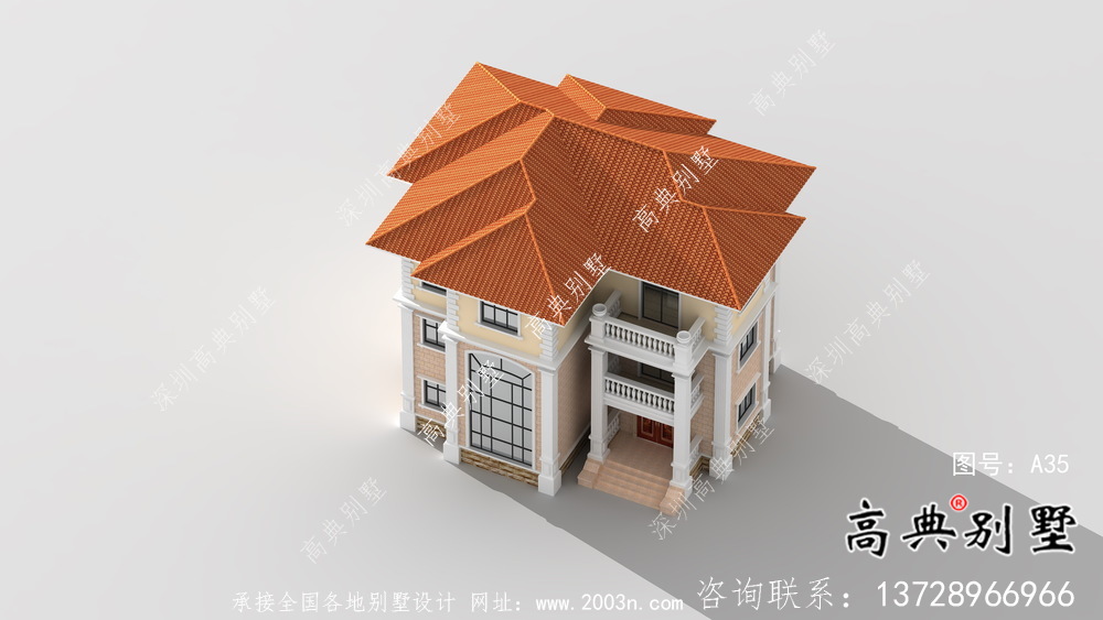 简单欧式三层农村别墅设计图纸