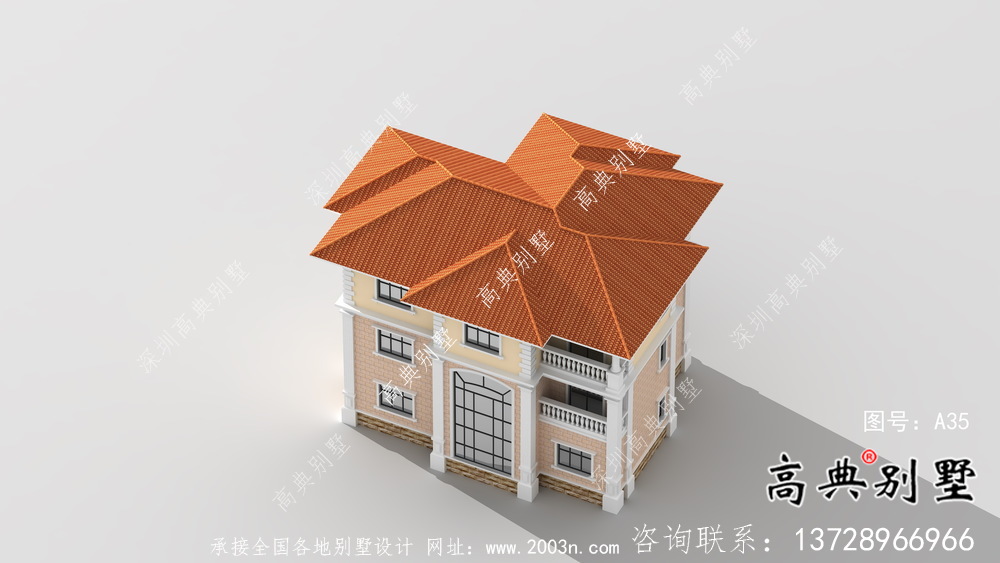 简单欧式三层农村别墅设计图纸