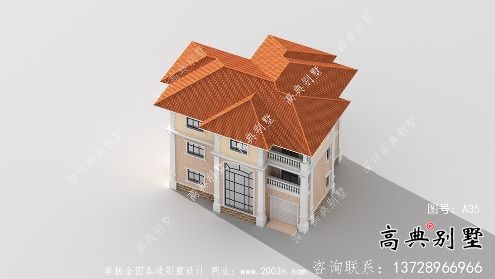 简单欧式三层农村别墅设计图纸