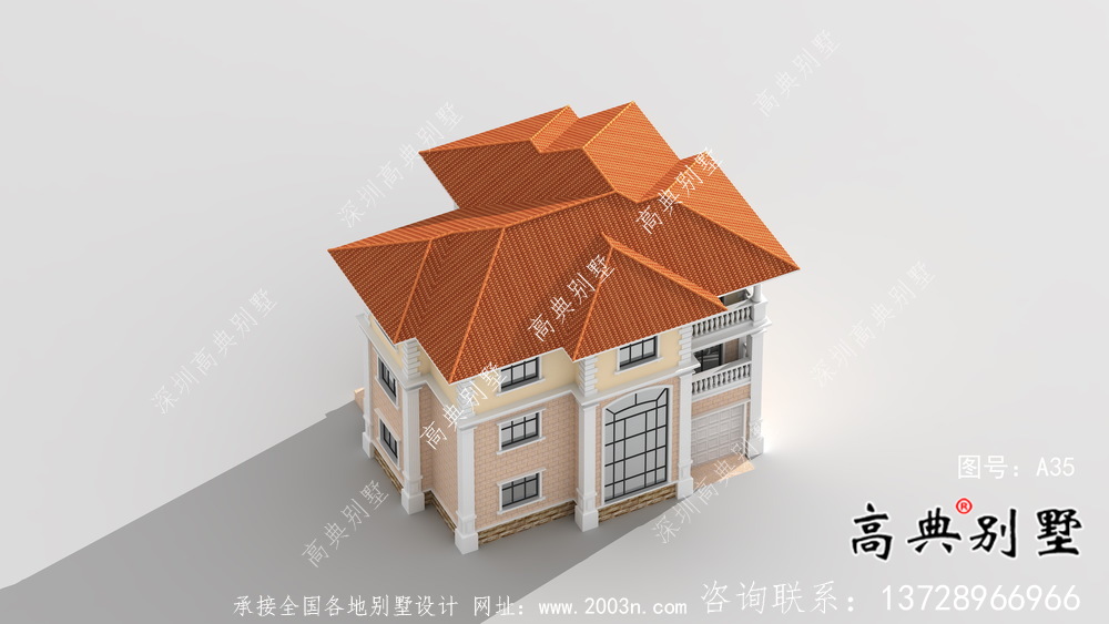 简单欧式三层农村别墅设计图纸
