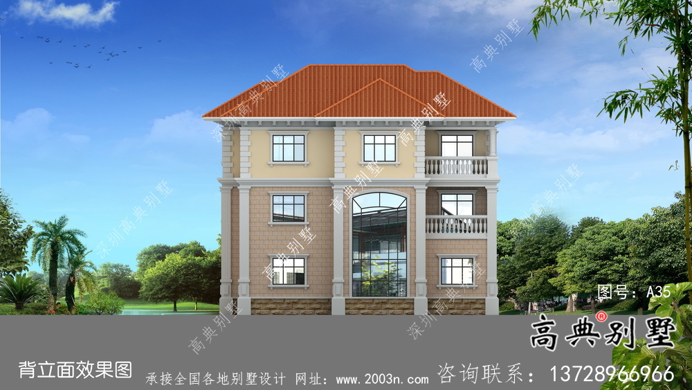 简单欧式三层农村别墅设计图纸