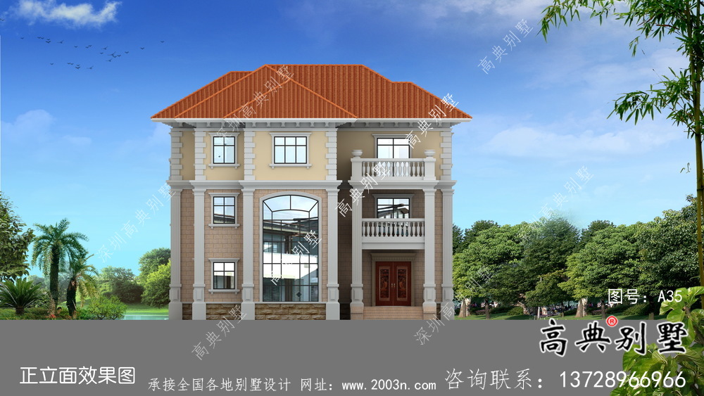简单欧式三层农村别墅设计图纸