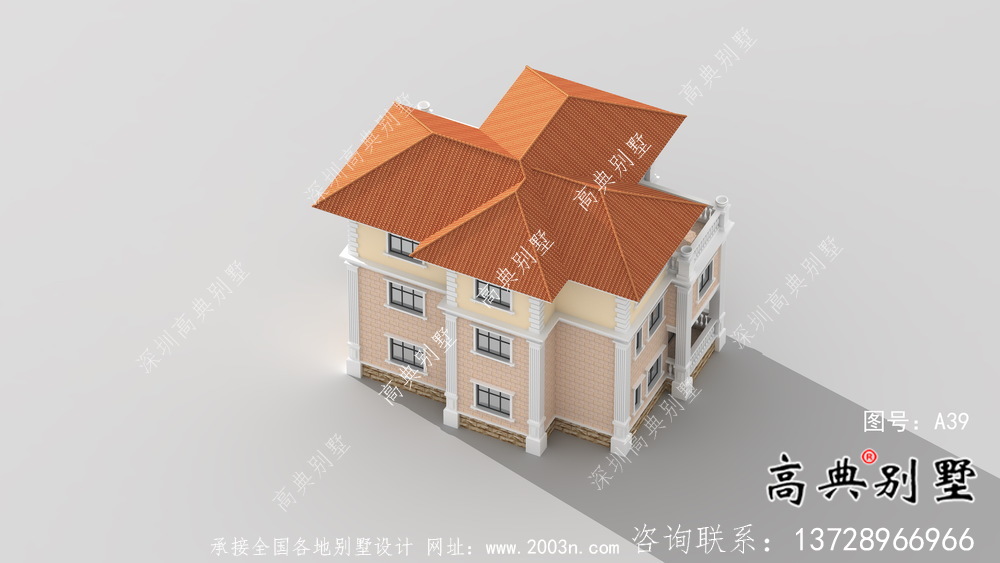 农村三层欧式别墅自建房设计图纸及施工图
