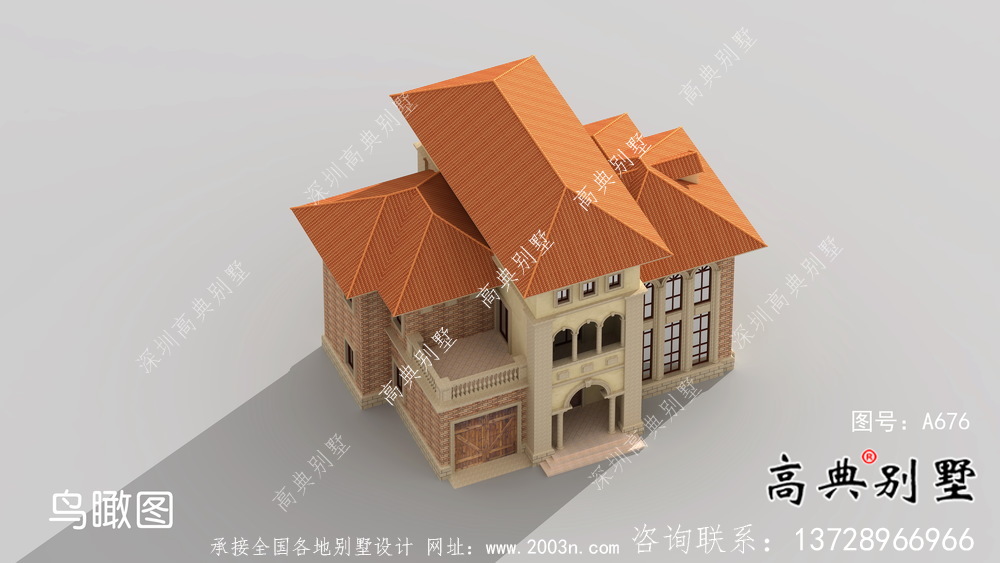 欧式三层别墅带车库设计图纸大全