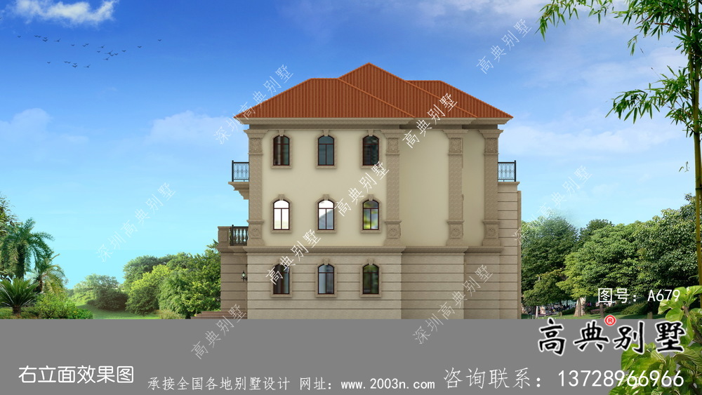 全套三层欧式风格别墅设计图纸级效果图