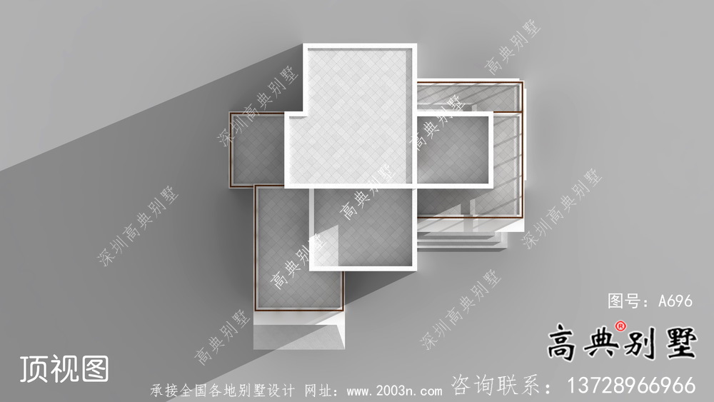 现代风格三层别墅外观效果图纸大全