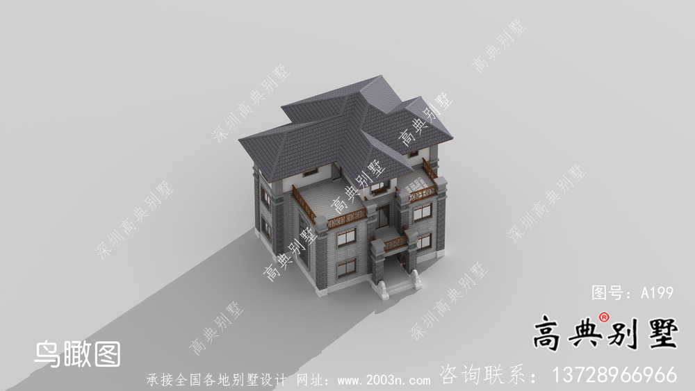 本年度最新款三层小户型房子农村别墅设计图