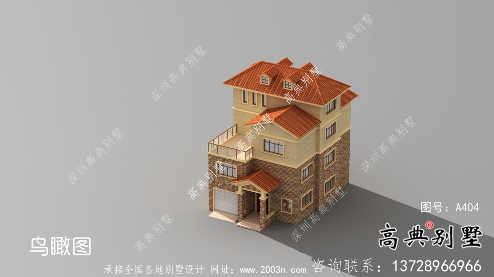 简单实用的四层农村住宅设计图纸,效果图