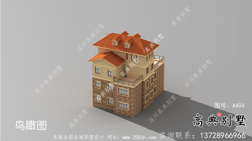 简单实用的四层农村住宅设计图纸,效果图