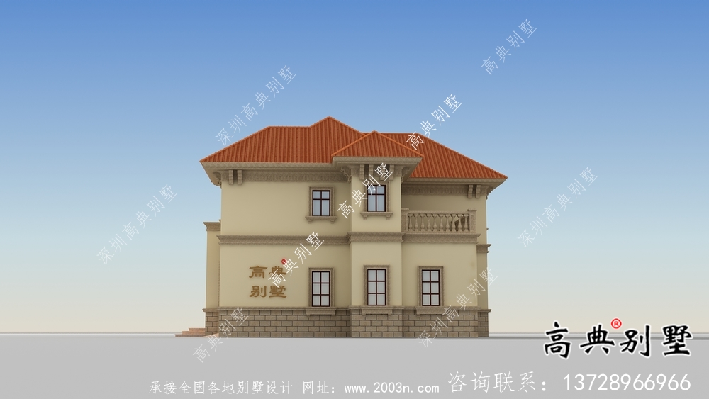 欧式风格二层实用型农村小别墅全套施工图及效果图