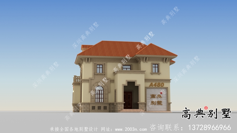 欧式风格二层实用型农村小别墅全套施工图及效果图