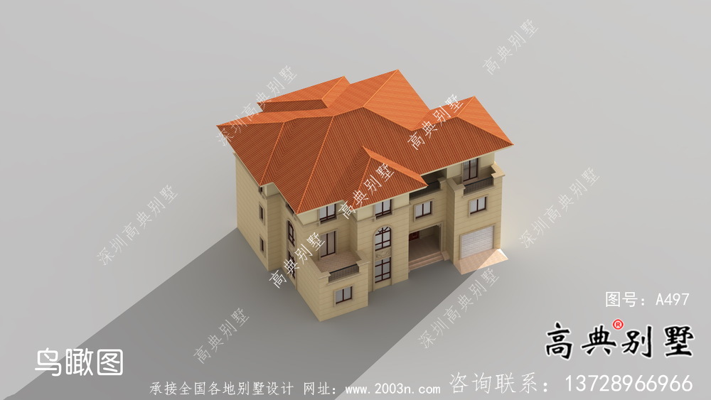 三层欧式风格豪华别墅设计图纸