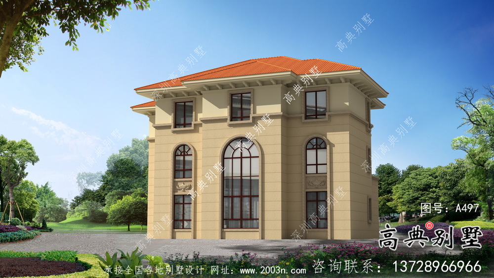 三层欧式风格豪华别墅设计图纸
