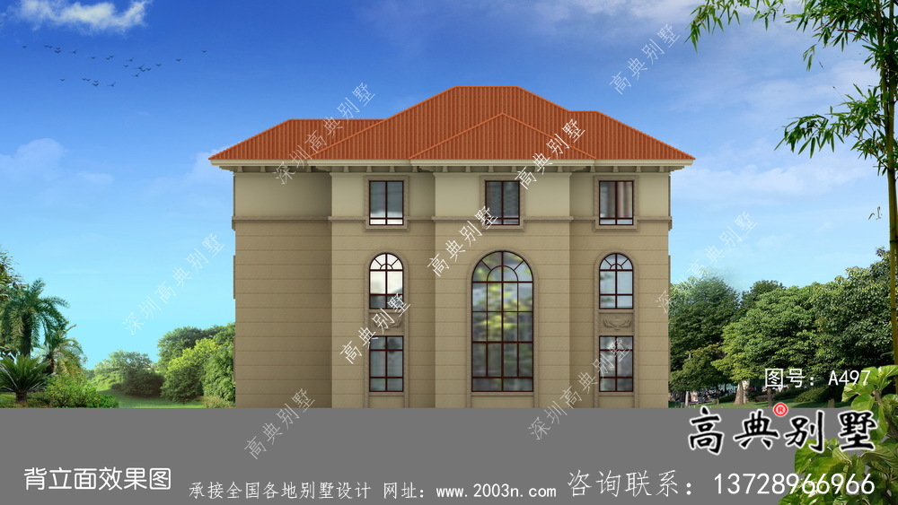 三层欧式风格豪华别墅设计图纸