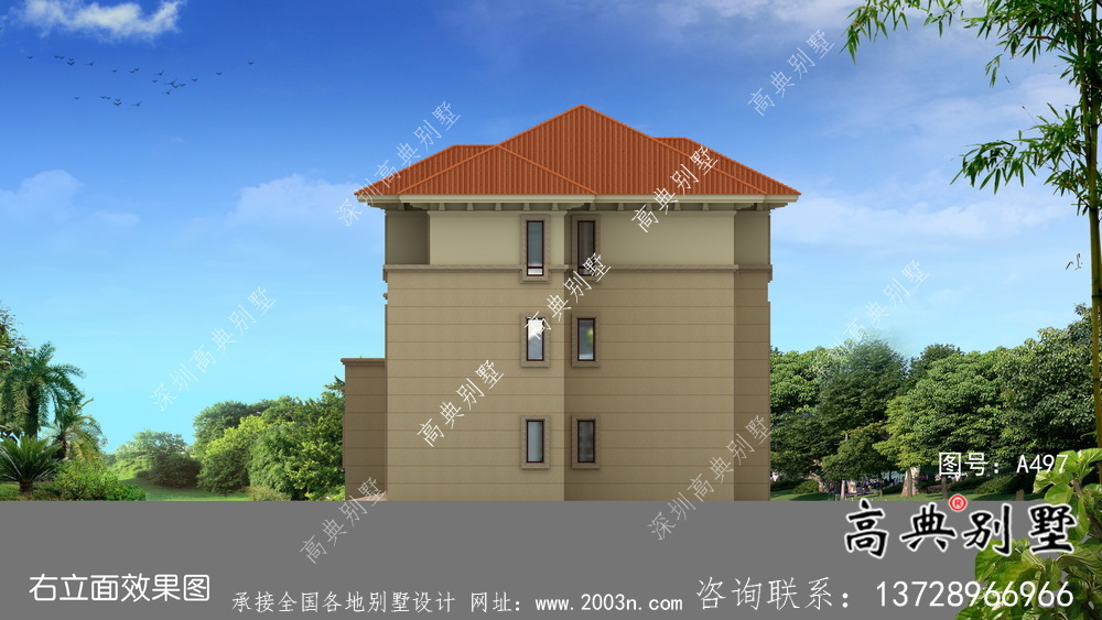 三层欧式风格豪华别墅设计图纸