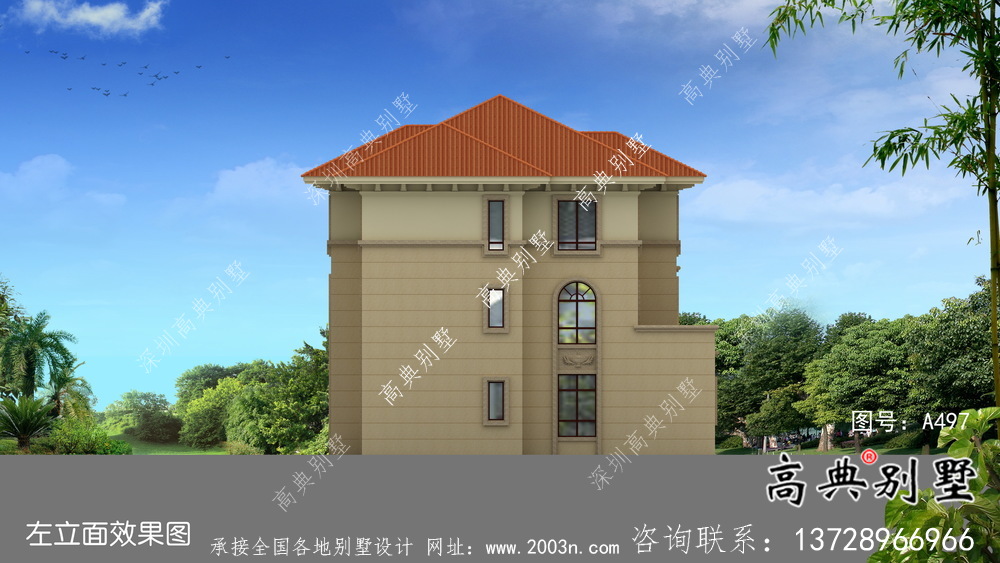 三层欧式风格豪华别墅设计图纸