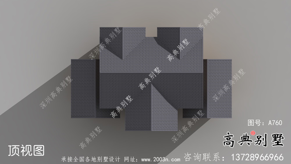 高档精美三层欧式别墅外观效果图