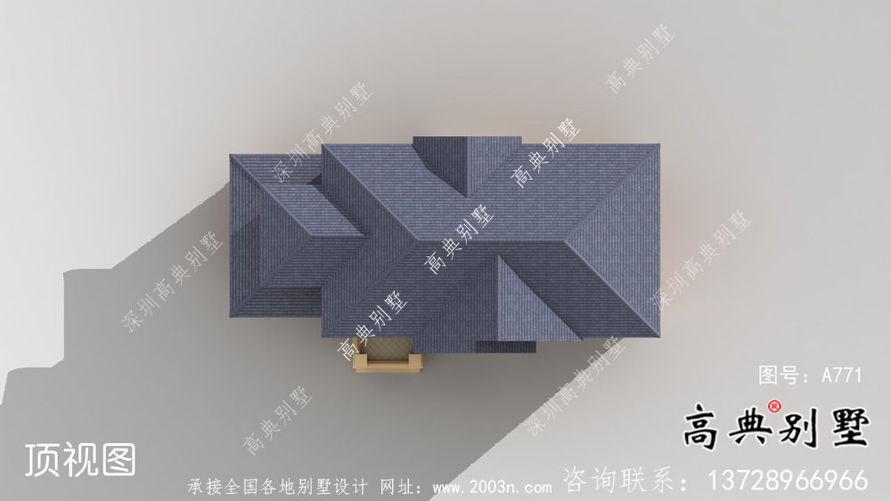 二层法式带车库欧式别墅设计效果图
