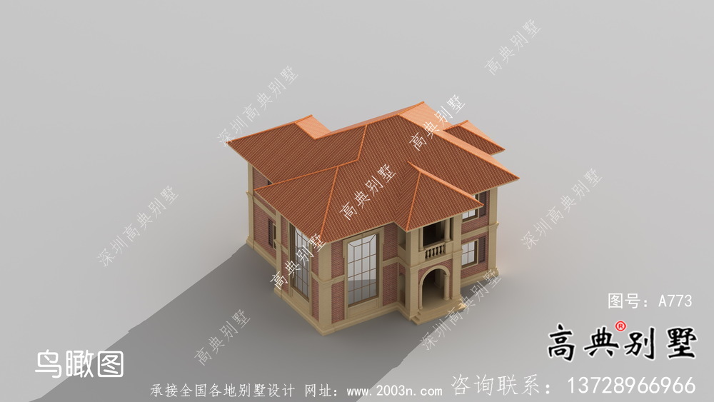 复式大气欧式二层别墅效果图大全