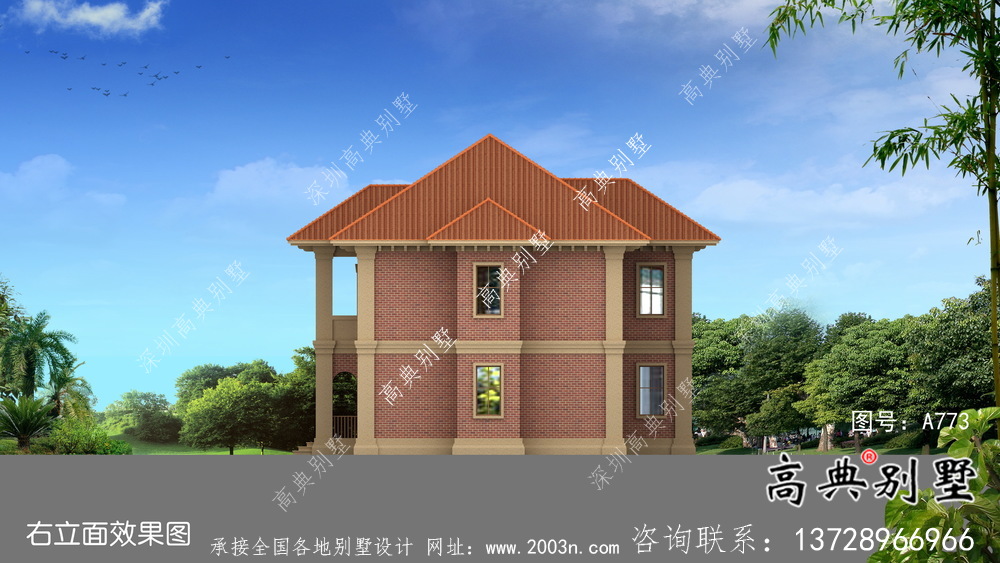 复式大气欧式二层别墅效果图大全