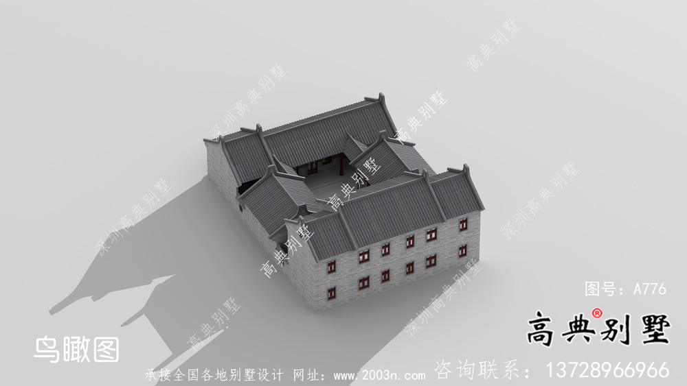 新中式稳重二层别墅整套设计图及施工图纸
