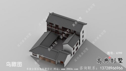新中式别墅自建新农村三层工程建筑工