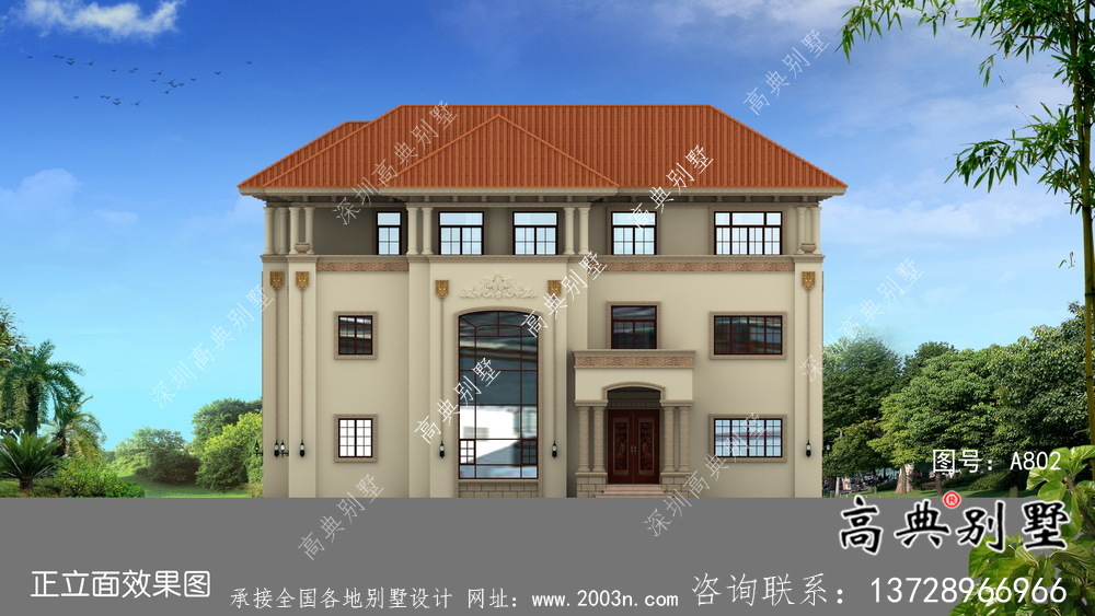 农村自建房三层欧式别墅设计图纸