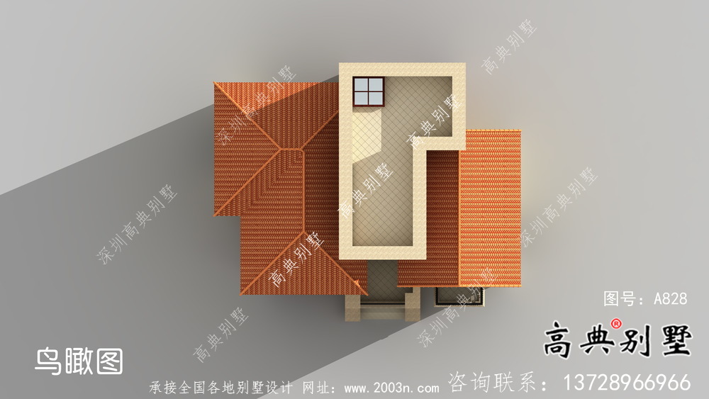 三层优雅欧式古典乡村别墅设计图及效果工程图纸