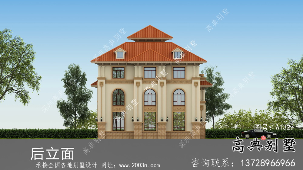 三层大气复式欧式风格别墅建筑设计
