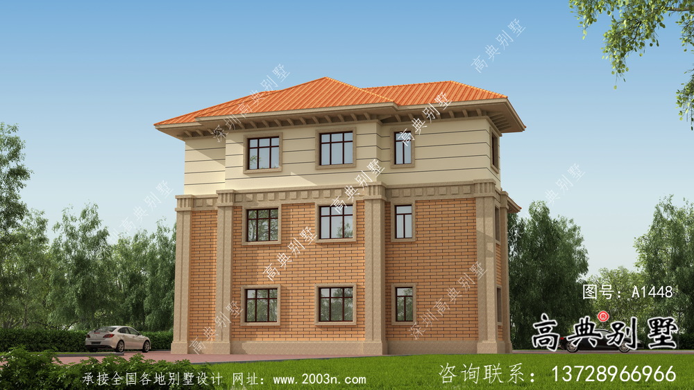三层雅典大气的欧式风格别墅设计图纸