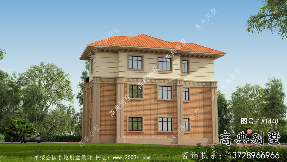 三层雅典大气的欧式风格别墅设计图纸