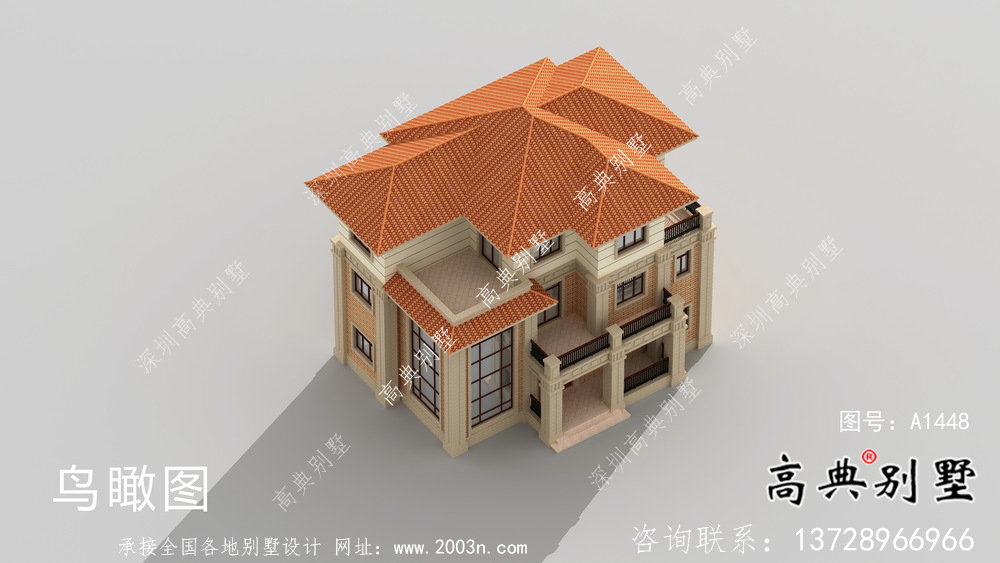 三层雅典大气的欧式风格别墅设计图纸