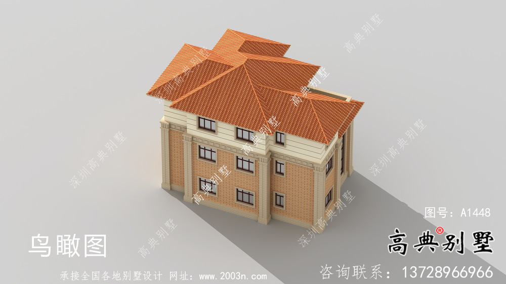 三层雅典大气的欧式风格别墅设计图纸