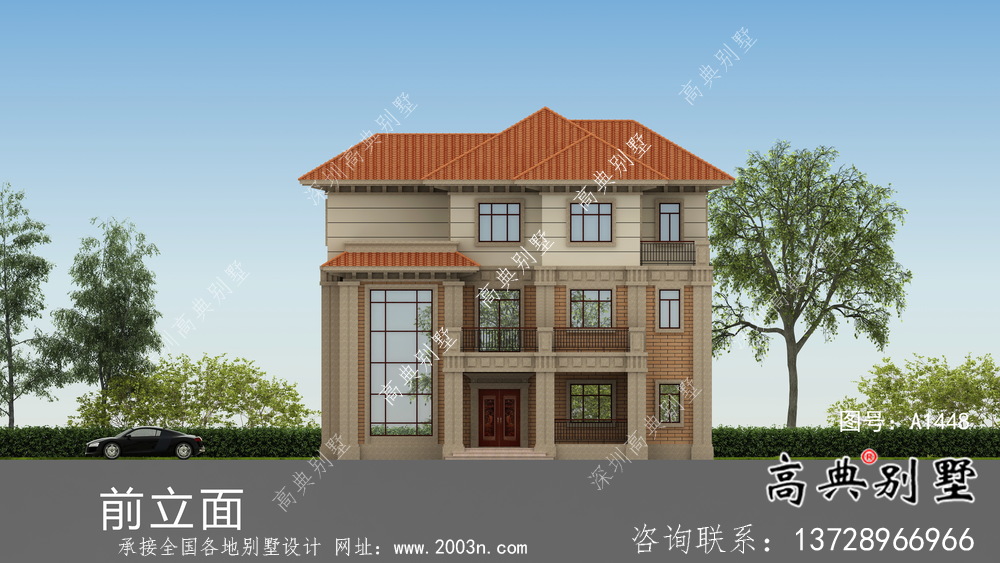 三层雅典大气的欧式风格别墅设计图纸