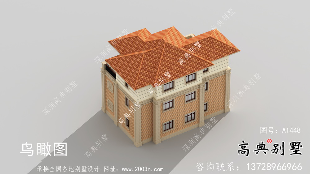 三层雅典大气的欧式风格别墅设计图纸