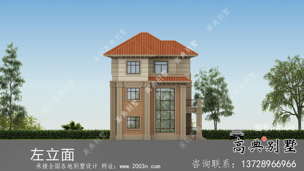 三层雅典大气的欧式风格别墅设计图纸