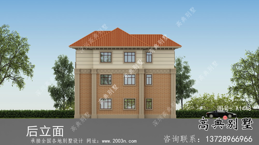三层雅典大气的欧式风格别墅设计图纸