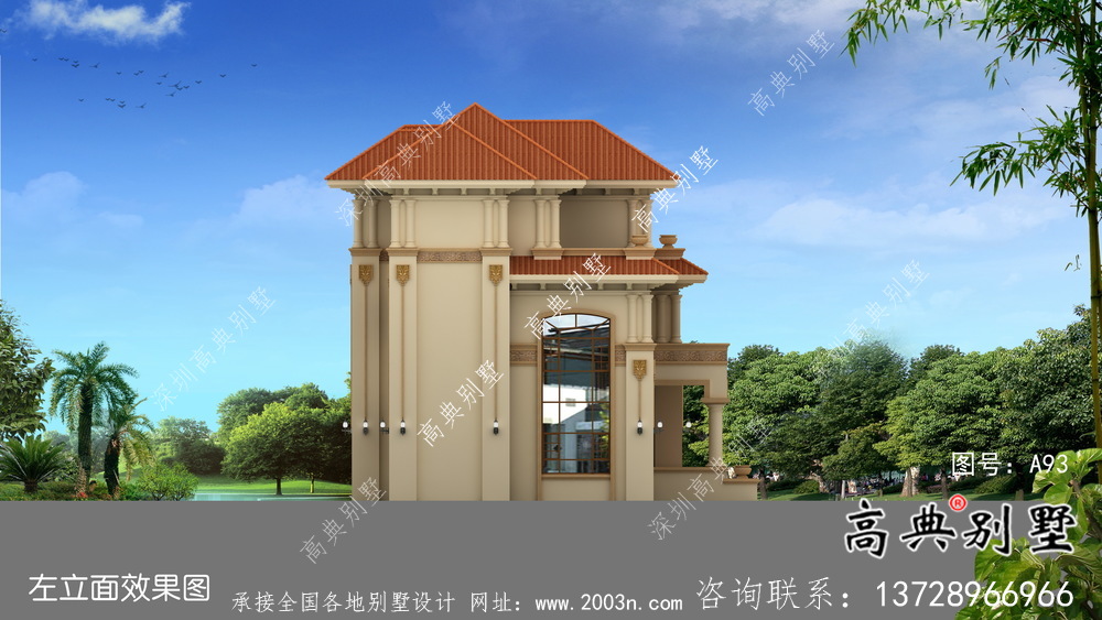 复式三层欧式乡村别墅设计效果图