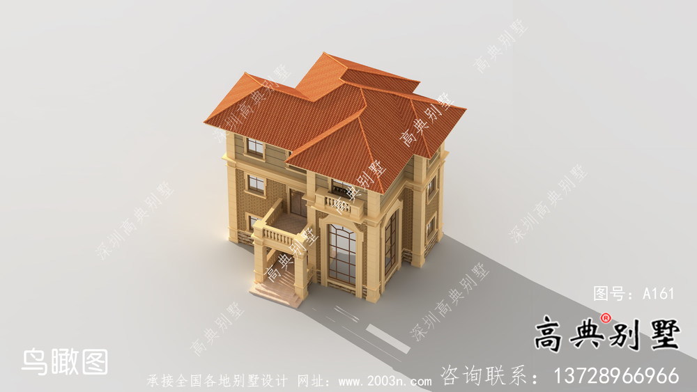 欧式乡村三层复式别墅设计效果图及平面设计图