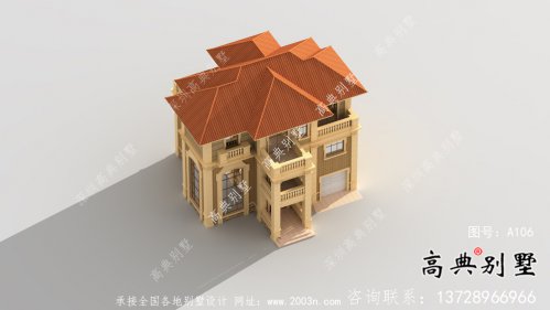 三层欧式设计风格建筑设计图+设计效果图