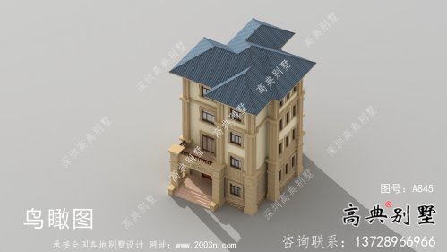 农村欧式四层别墅自建设计效果图纸全套