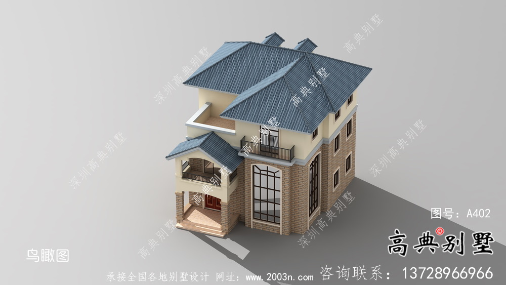 三层复式欧式风格农村自建房设计图
