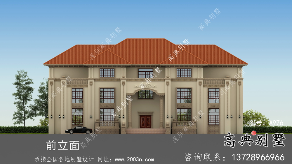 欧式三层意大利风格豪华别墅设计图纸