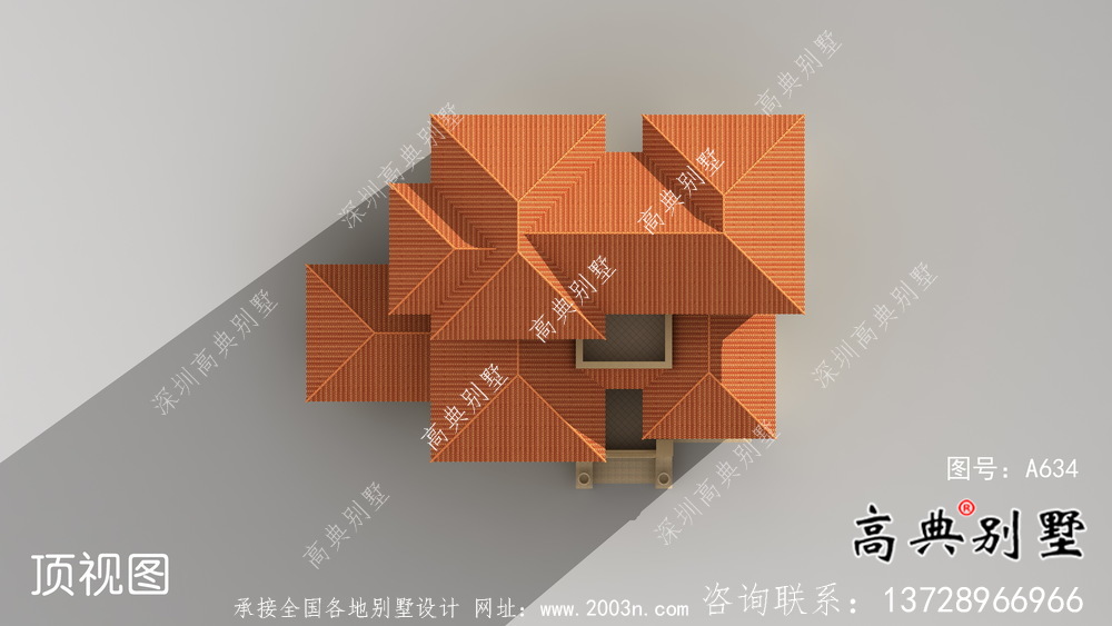 城镇欧式风格含车库别墅户型设计图+效果图	