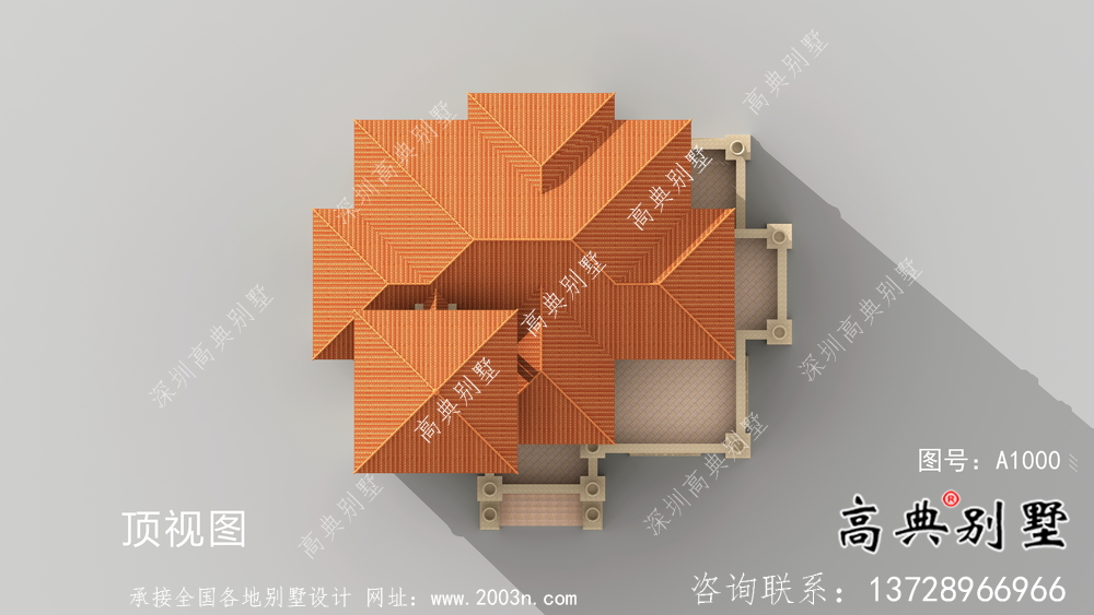 欧式三层豪华复式别墅设计效果图