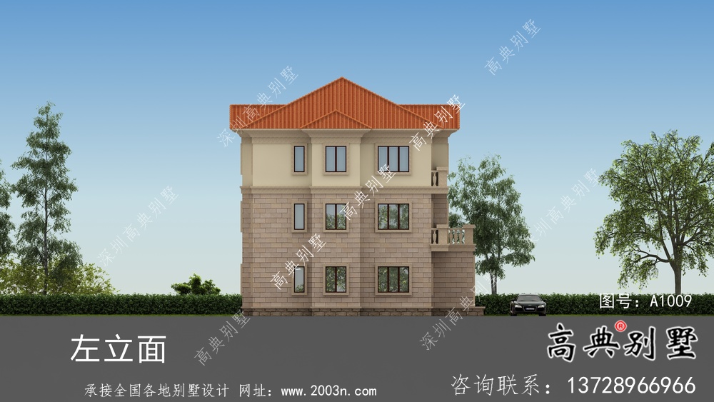 农村三层简约欧式别墅设计图纸及施工图
