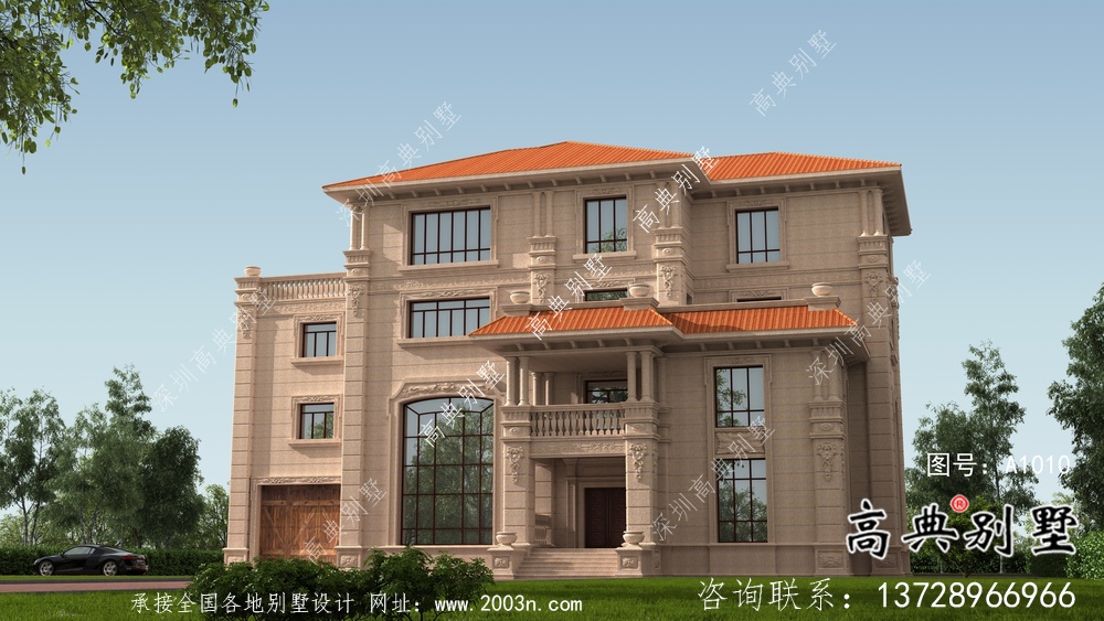 意大利风格豪华四层欧式别墅设计图纸