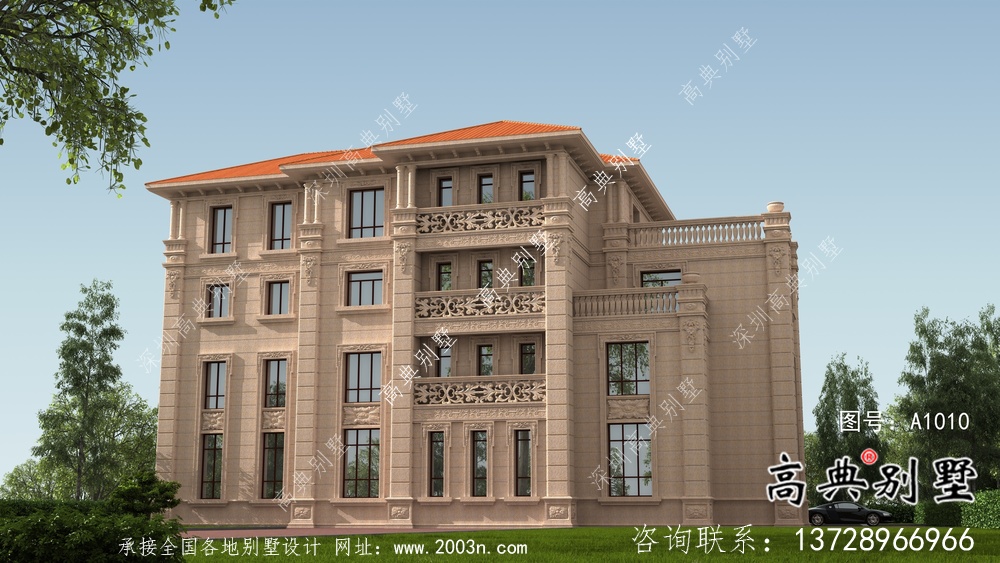 意大利风格豪华四层欧式别墅设计图纸