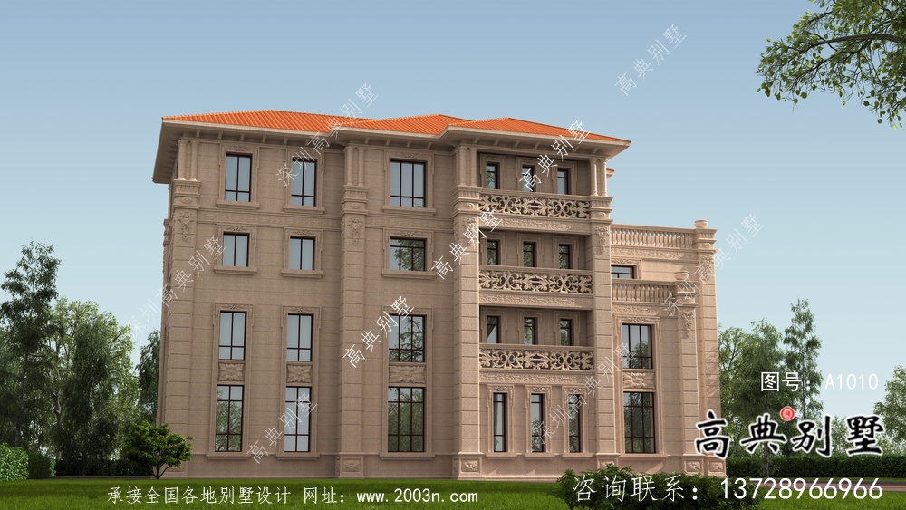 意大利风格豪华四层欧式别墅设计图纸
